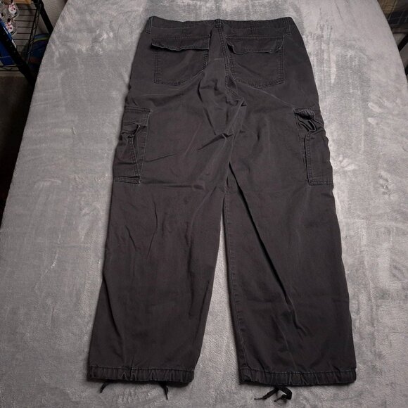 Levis Womens 94 Baggy Cargo Pants Black Relaxed Fit 32 Adjustable Drawstring Hem - Picture 3 of 8